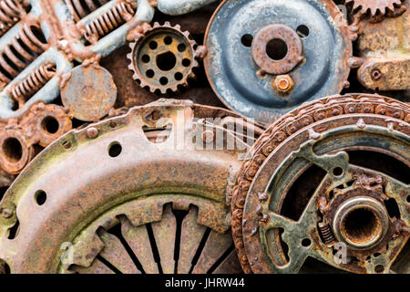 alte rostige Details der Industriemaschine Closeup abgenutzt Stockfoto