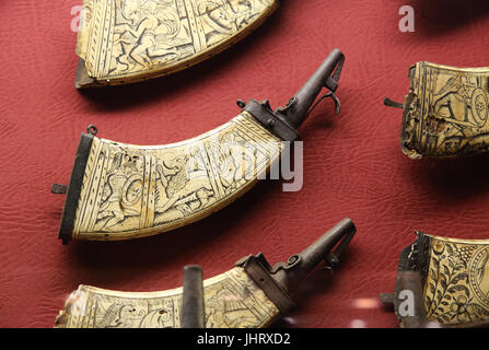 Die beliebte Waffensammlung im Palace Armoury, in Valletta, Malta Stockfoto