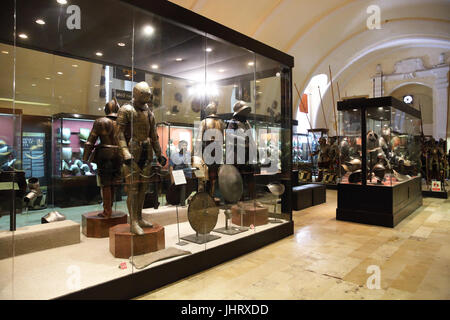 Die beliebte Waffensammlung im Palace Armoury, in Valletta, Malta Stockfoto