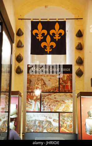 Die beliebte Waffensammlung im Palace Armoury, in Valletta, Malta Stockfoto