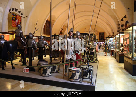 Die beliebte Waffensammlung im Palace Armoury, in Valletta, Malta Stockfoto