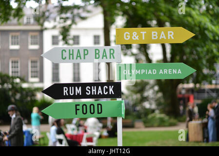 Bedford Square, London, UK. 15. Juli 2017 die jährliche Chap-Olympiade in Bedford Square. Bildnachweis: Matthew Chattle/Alamy Live-Nachrichten Stockfoto