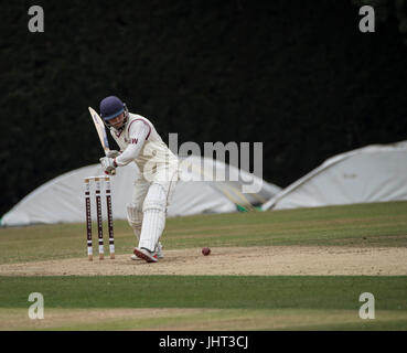 Brentwood, Essex, 15. Juli, Brentwood Fledermaus gegen Colchester und East Essex Cricicket Club an der Brentwood Boden Credit: Ian Davidson/Alamy Live News Stockfoto