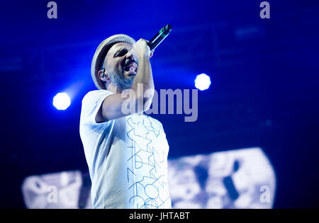 Collegno, Italien 15. Juli 2017 die italienische Sängerin Samuel Romano (von Subsonica) führt bei der Blumen-Festival-Credit: Alberto Gandolfo/Alamy Live News Stockfoto