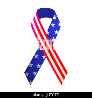 Patriotische rot, weiß und blau Farbband für 4. Juli oder Memorial Day. Vektor-illustration Stock Vektor
