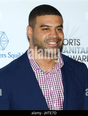 Shawne Merriman nimmt am 3. Jährlichen Sport Humanitarian Year Awards LA LIVE NOVO Los Angeles Juli 11,2017 Teil. Stockfoto