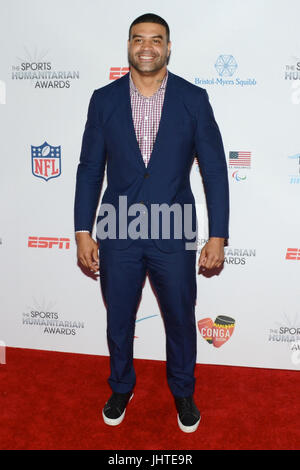 Shawne Merriman nimmt am 3. Jährlichen Sport Humanitarian Year Awards LA LIVE NOVO Los Angeles Juli 11,2017 Teil. Stockfoto