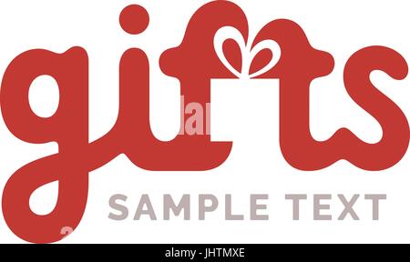 Geschenke Logo mit Box-Symbol Stock Vektor