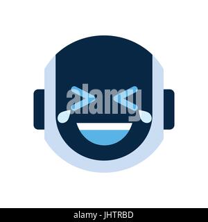 Roboter-Symbol lächelndes Gesicht Lachen Emotion Roboter Emoji Stock Vektor