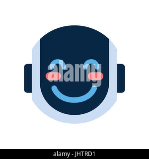 Roboter Gesichtssymbol lächelnd leuchtendem Gesicht Emotion Roboter Emoji Stock Vektor