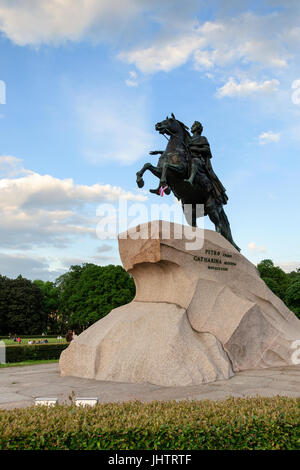 Der Bronzene Reiter, der Senatsplatz, St. Petersburg, Russland Stockfoto
