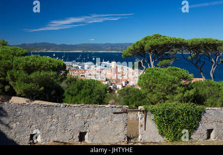 Blick auf Saint-Tropez von der Zitadelle. Stockfoto