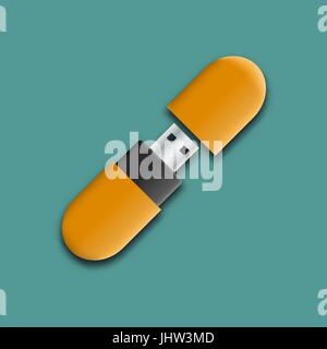 Foto-realistische Mock-up-Flash-Laufwerk. Vorlage für branding und corporate Identity. Design-Elemente der digitalen Speicher und Geräte, Vektor illustratio Stock Vektor