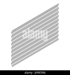 Stahlblech-Profil, isoliert auf weißem Hintergrund, vertikale Anordnung. Element des Entwurfs von Baustoffen. Isometrische 3D-Stil, Vektor illus Stock Vektor