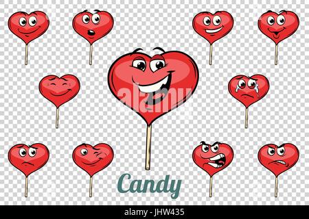 Emotionen Zeichen Sammlungssatz. Isolierten neutralen Hintergrund. Retro Comic Buch Style Cartoon Pop-Art-Vektor-illustration Stock Vektor