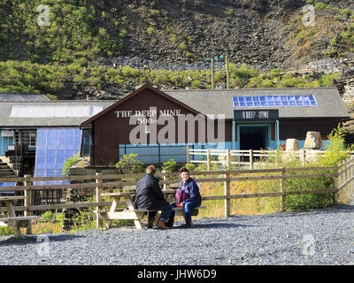 Llechwedd Slate Mine Touristenattraktion, Blaenau Ffestiniog, Gwynedd, Nordwales, UK Stockfoto