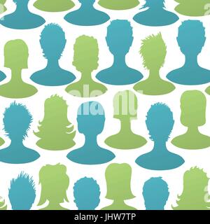 Nahtlose Muster sozialer Silhouetten, Vektor, EPS8 Stock Vektor