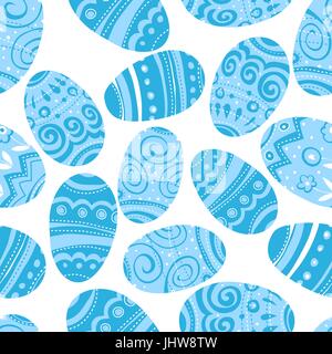 Ostereier Seamless Pattern. Blau getönt Stock Vektor