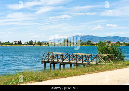 Fluss Ebro, Deltebre, Delta Se lEbre, Ostspanien Stockfoto