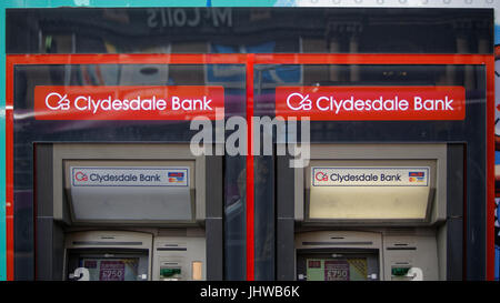 Clydesdale Bank außerhalb Loch in der Wand Geldautomat Logo Zeichen Stockfoto