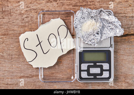 Illegale Drogen-Geschäft des Händlers. Stockfoto