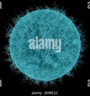 Röntgenbild der Kugel mit Rasen. Isoliert Stockfoto