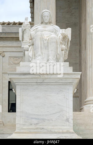 Die Betrachtung der Gerechtigkeit Skulptur, Supreme Court, Kapitol, Washington DC Stockfoto