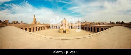 Ahmad Ibn Tolon Moschee Panoramablick, Cairo Stockfoto