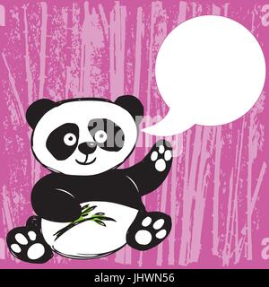 Panda mit Bambus-Zweig Stock Vektor