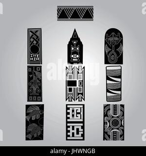 Afrikanische nationale Symbole und Ornamente Stock Vektor