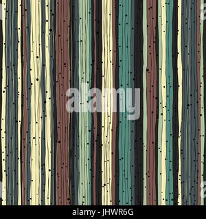 Retro-Muster. Nahtlose handgezeichnete Striche und Punkte Vektor-Design. Stock Vektor