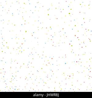 Nahtlose chaotischen bunte Punkte-Muster. Abstrakte Vektormuster für Urlaub-Designs. Stock Vektor