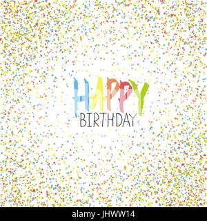 Alles Gute zum Geburtstag Gruß auf bunten chaotischen Punkte Hintergrund. Stock Vektor