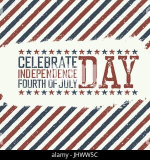 Grußkarte für vierten Juli Urlaub. Independence Day Feier. Design-Vorlage. Stock Vektor