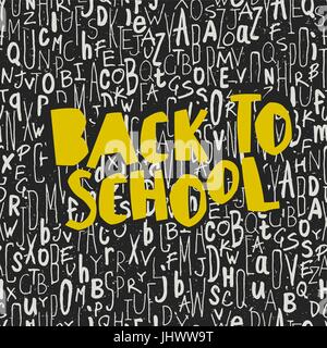 Zurück zu Schule-Poster-Design mit nahtlosen Briefe Muster Hintergrund Stock Vektor