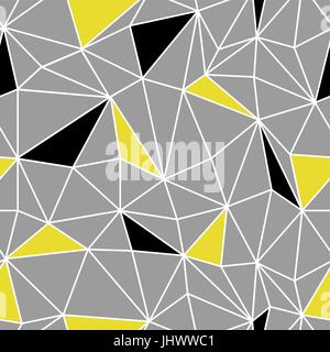 Low-Poly nahtlose Muster. Dreieckigen Facetten. Vektormuster. Wireframe Hintergrund blau und gelb Seamless Pattern. Stock Vektor