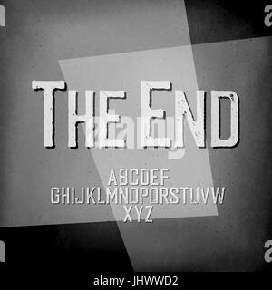 Abspann. Film Noir Stil abstrakter Bildschirm. "Das Ende" Titel Vector Background. Altes Kino-Hintergrund Stock Vektor