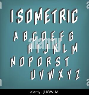 Isometrische Schriftart Alphabet. Vektor-Briefe Stock Vektor