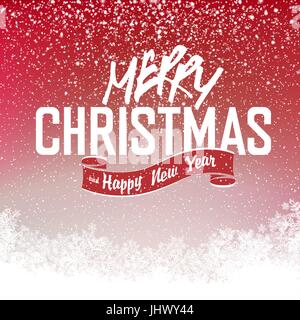 Frohe Weihnachten rot Hintergrund mit Schneeflocken und Platz für Text. Vektor-Illustration. Stock Vektor