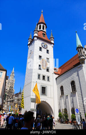 Altes Rathaus, Marienplatz, München, Bayern, Deutschland Stockfoto