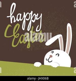 Glückliches Ostern Grußkarte. Osterhase. Stock Vektor