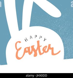 Glückliches Ostern Grußkarte. Osterhase. Pastell-Farben Stock Vektor