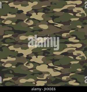 Wald-Textur-Hintergrund nahtlos. Camouflage-Muster Hintergrund nahtloser Vektor-Illustration. Stock Vektor