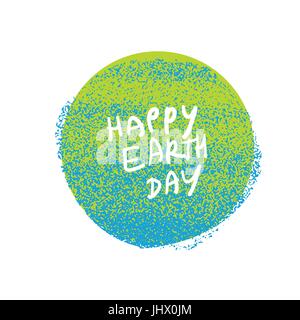 Glücklich Earth Day. Grunge-Erde-Planet-Symbol. Grunge-Poster-Design-Vorlage Stock Vektor