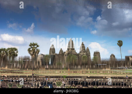 Angkor Wat Tag Zeit Reflexion auf dem See Stockfoto