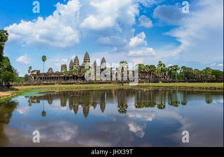 Angkor Wat Tag Zeit Reflexion über das See-panorama Stockfoto