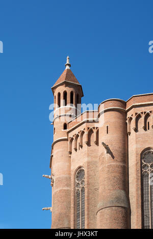 Detailansicht der Ziegel gebaut mittelalterliche Kathedrale in Albi, Frankreich Stockfoto