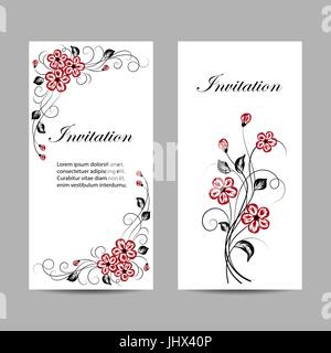 Reihe von vertikalen Banner mit Blumen Stock Vektor