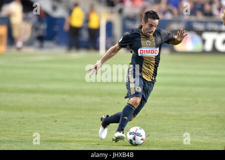 Chester, Pennsylvania, USA. 15. Juli 2017. Philadelphia Union Mittelfeldspieler ILSINHO (25) gezeigt, während ein Internationales Freundschaftsspiel gespielt Talen-Energie-Stadion in Chester, PA. Zeichnen Sie Swansea und der Union zu einem 2: 2 gespielt. Credit: Ken Inness/ZUMA Draht/Alamy Live-Nachrichten Stockfoto