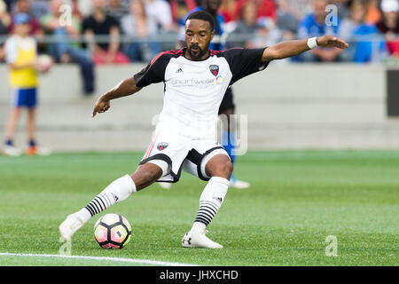 Ottawa, Kanada. 12. Juli 2017. Ottawa Fury FC Mittelfeldspieler Jamar Dixon (22) während der Major League Soccer und United Soccer League freundlich-match zwischen Montreal Impact und Ottawa Fury FC am TD Place Stadium in Ottawa, Kanada. Daniel Lea/CSM/Alamy Live-Nachrichten Stockfoto